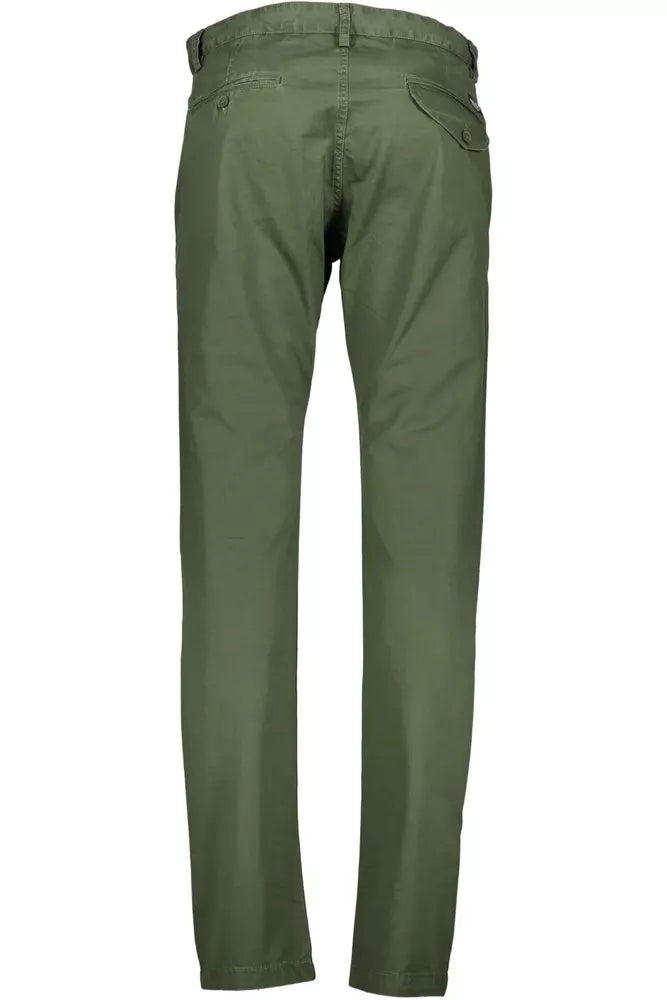 Elegant Green Cotton Trousers