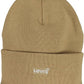 Beige Embroidered Logo Cap