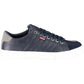 Sleek Blue Sports Sneakers with Logo Detail