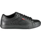 Sleek Black Polyester Sneakers with Logo Detail