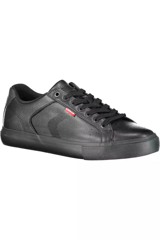 Sleek Black Laced Sports Sneakers