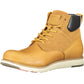 Beige Lace-Up Boots with Contrasting Details