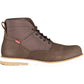 Rustic Brown Lace-Up Boots with Logo Detail