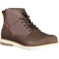 Rustic Brown Lace-Up Boots with Logo Detail