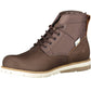 Rustic Brown Lace-Up Boots with Logo Detail