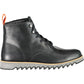 Elevated Black Ankle Boots with Contrasting Sole