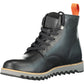 Elevated Black Ankle Boots with Contrasting Sole