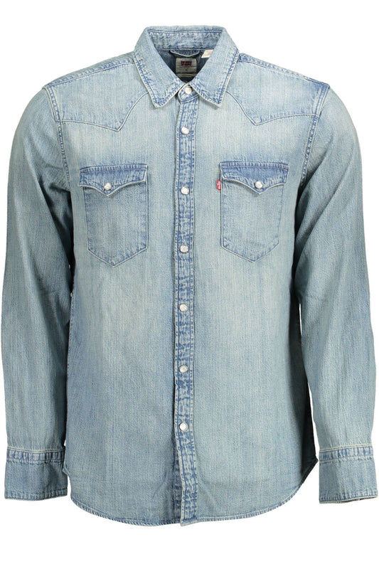 Elevated Casual Light Blue Denim Shirt