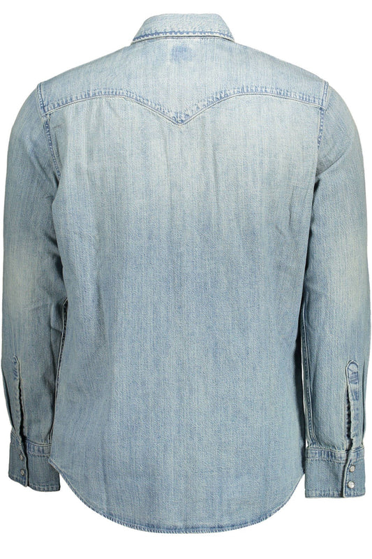 Elevated Casual Light Blue Denim Shirt