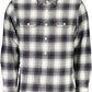Sleek Black Cotton Long Sleeve Men's Shirt