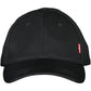 Sleek Black Cotton Cap with Logo Visor