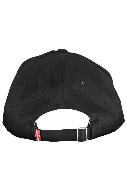 Classic Black Cotton Visor Hat with Logo Embroidery