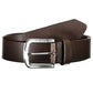 Classic Brown Leather Belt with Metal Buckle