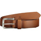 Elegant Brown Leather Belt with Metal Buckle