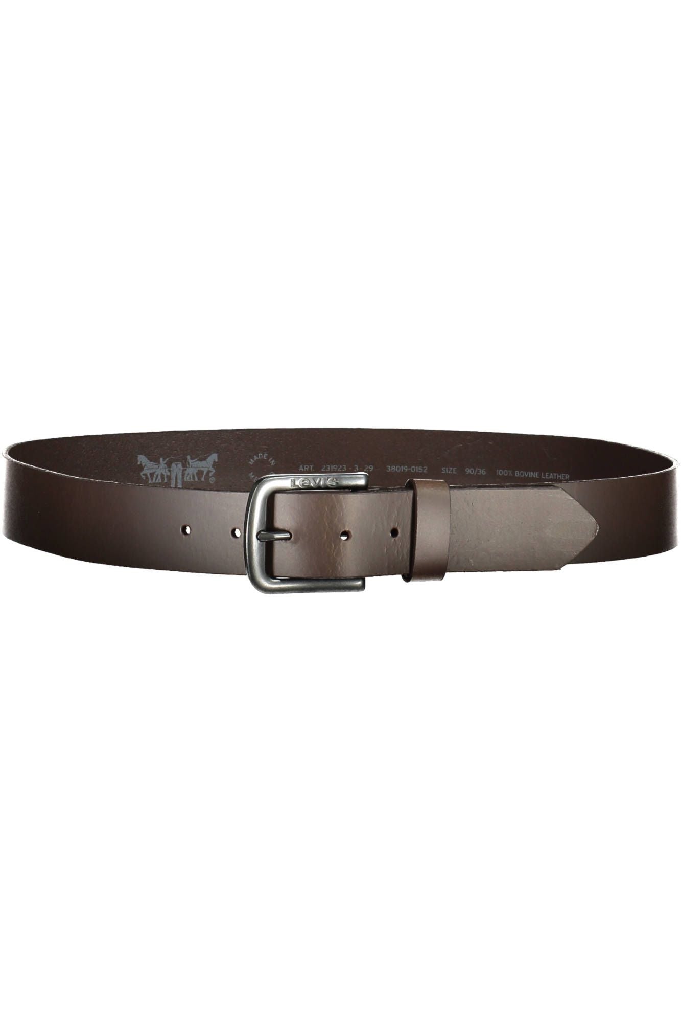 Classic Brown Leather Belt with Metal Buckle