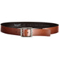 Classic Brown Leather Belt with Metal Buckle