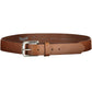 Elegant Brown Leather Belt with Metal Buckle