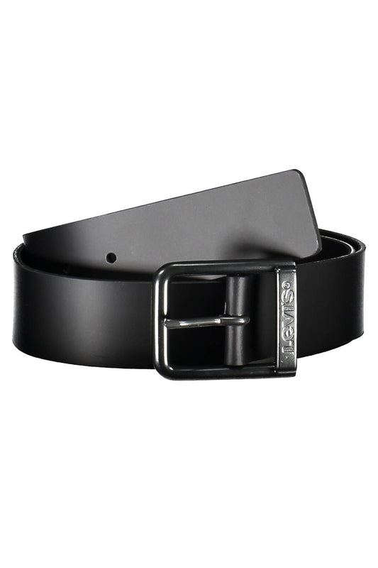 Sleek Leather Belt with Metal Buckle