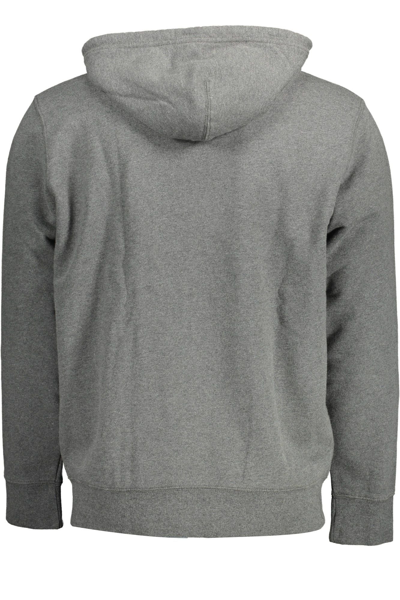 Chic Gray Hooded Sweatshirt with Zip Detail