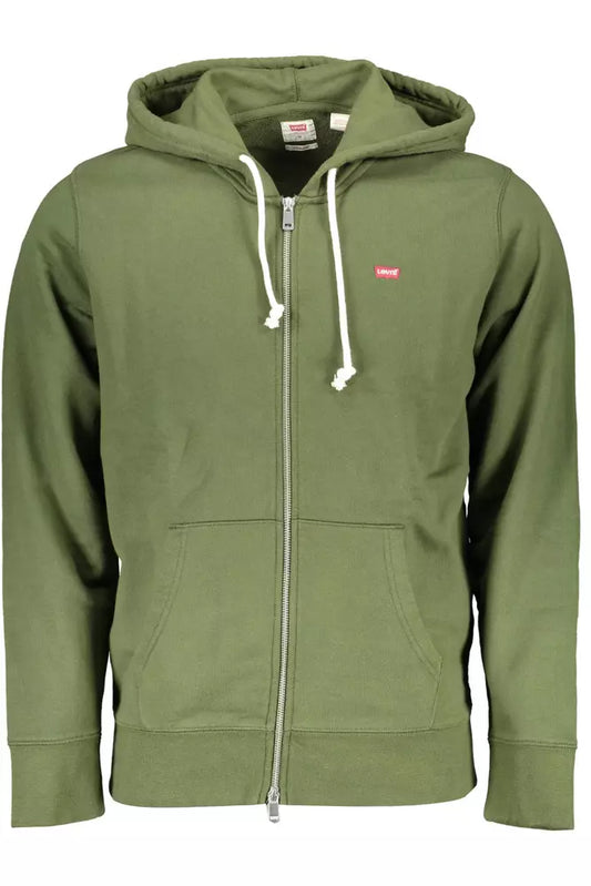 Classic Green Cotton Hoodie with Logo