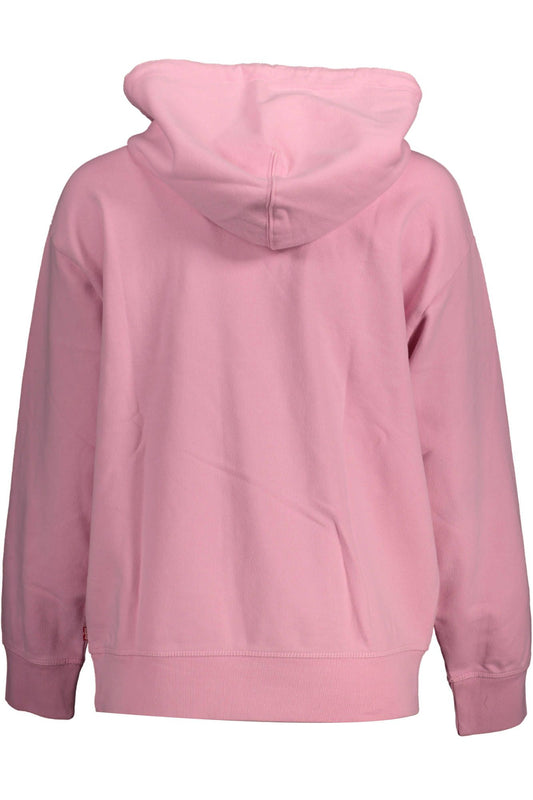 Chic Pink Hooded Cotton Sweatshirt