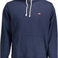 Chic Blue Cotton Hooded Sweatshirt