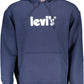 Classic Blue Cotton Hoodie with Logo Print