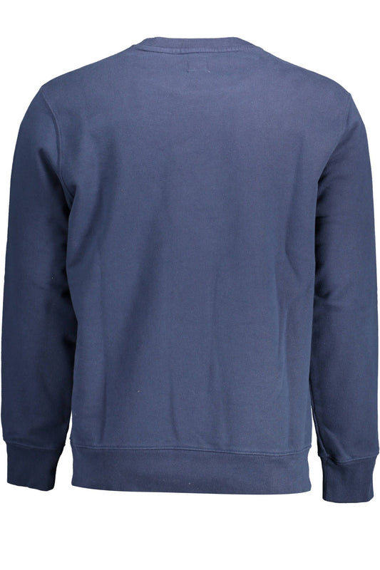 Blue Long-Sleeved Cotton Sweatshirt