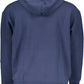 Classic Blue Cotton Hoodie with Logo Print
