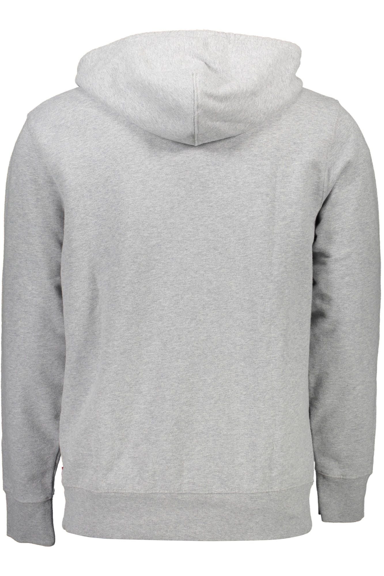 Chic Gray Cotton Hooded Sweatshirt with Logo