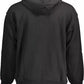 Sleek Black Cotton Hoodie with Embroidered Logo