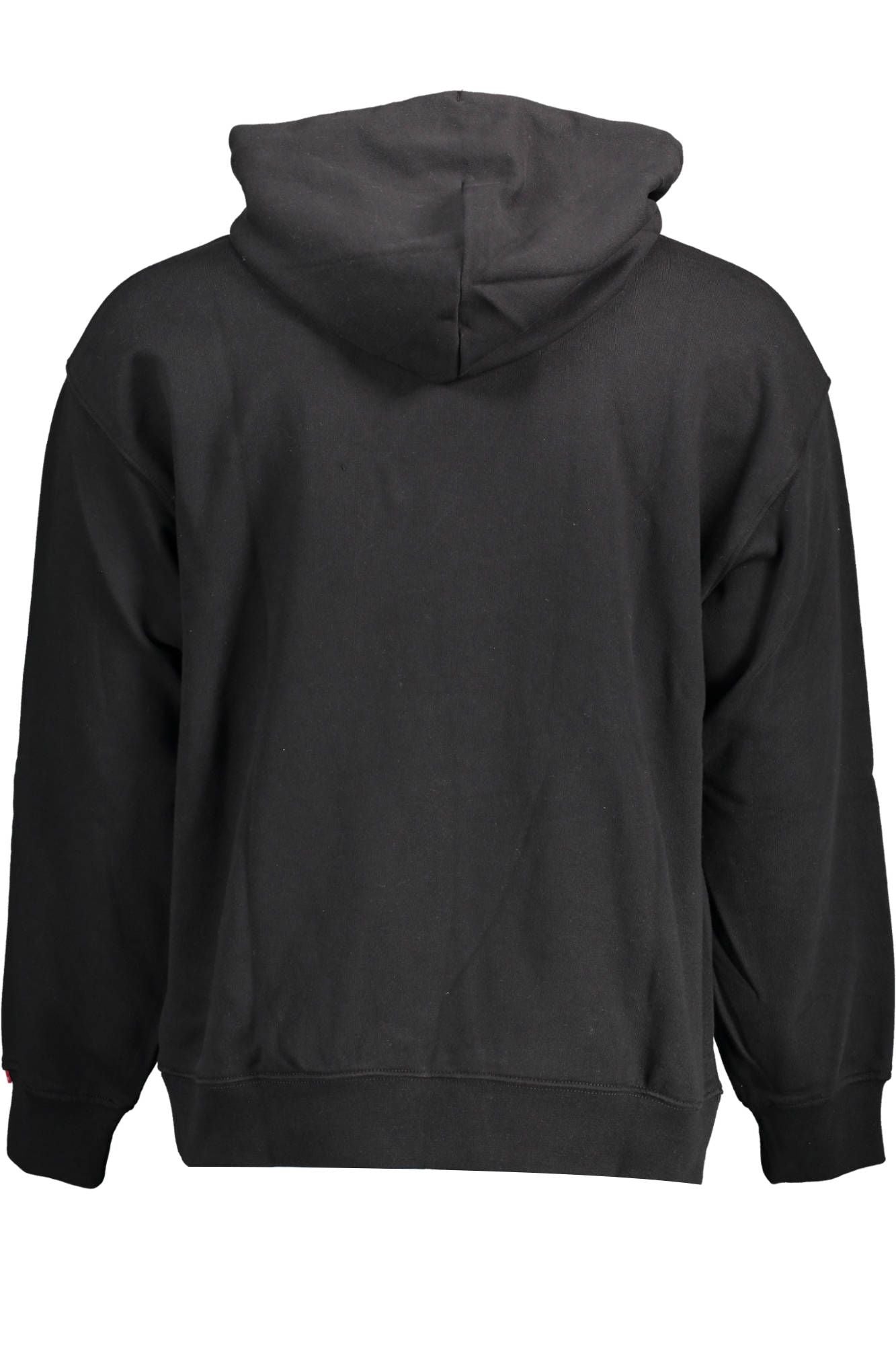 Sleek Black Hooded Sweatshirt with Embroidery