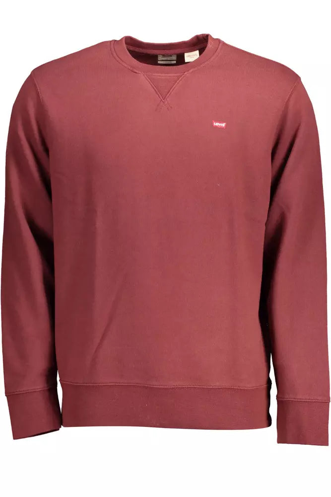 Radiant Red Cotton Crewneck Sweater