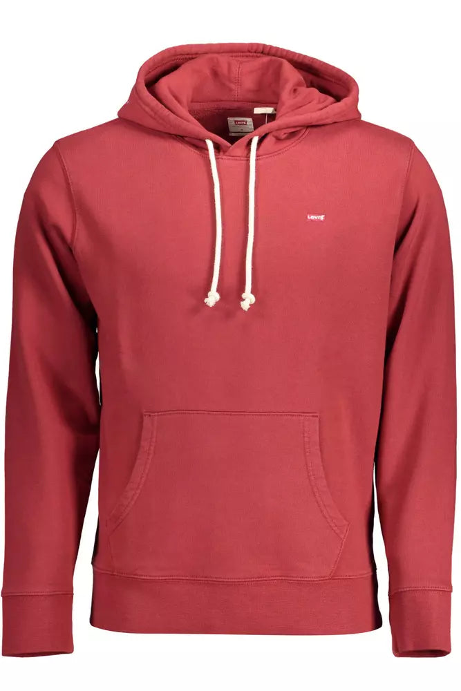 Classic Red Cotton Hoodie with Logo