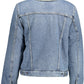 Chic Light Blue Denim Fur Jacket