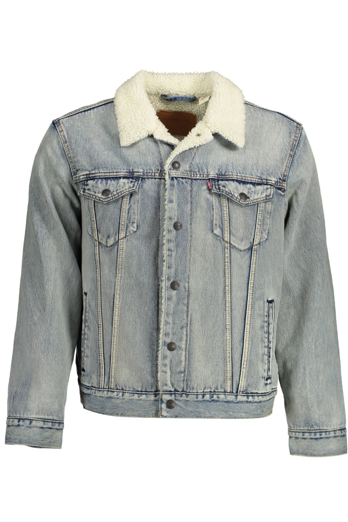 Chic Long-Sleeved Denim Jacket in Light Blue