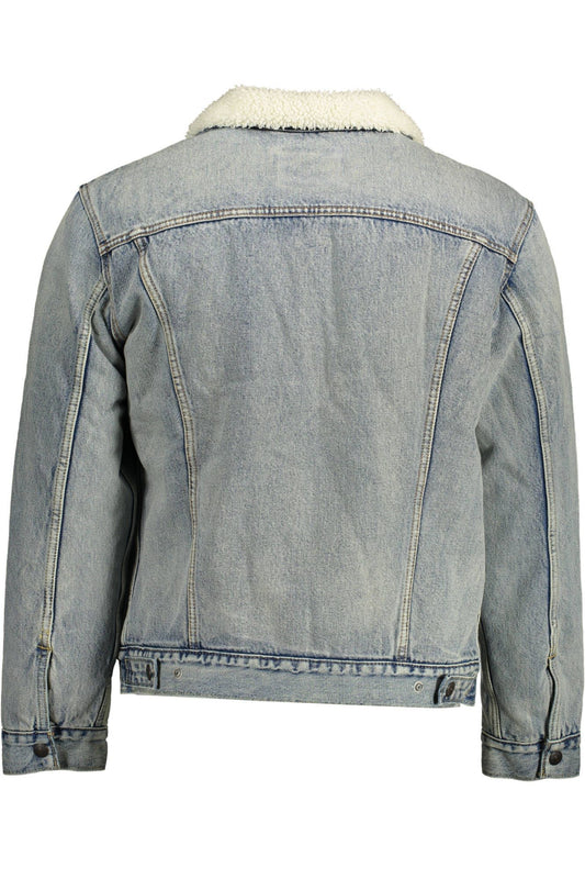 Chic Long-Sleeved Denim Jacket in Light Blue