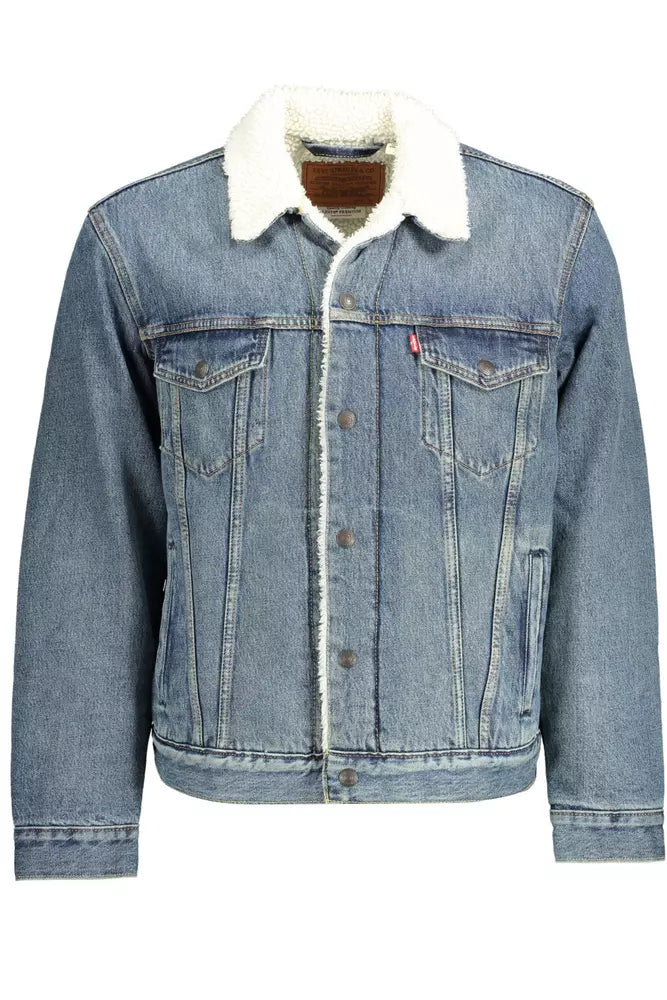 Chic Denim Blue Long-Sleeve Jacket