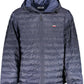 Chic Blue Hooded Jacket with Embroidery
