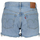 Chic Light Blue Worn Effect Denim Shorts