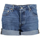 Chic Blue Cotton Denim Shorts