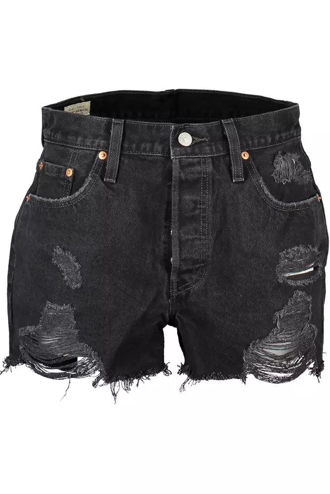 Chic Worn Effect Levi's 501 Shorts in Black