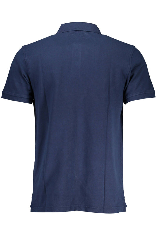 Chic Blue Cotton Polo Shirt with Logo Accent
