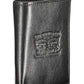Sleek Black Leather Dual-Compartment Wallet