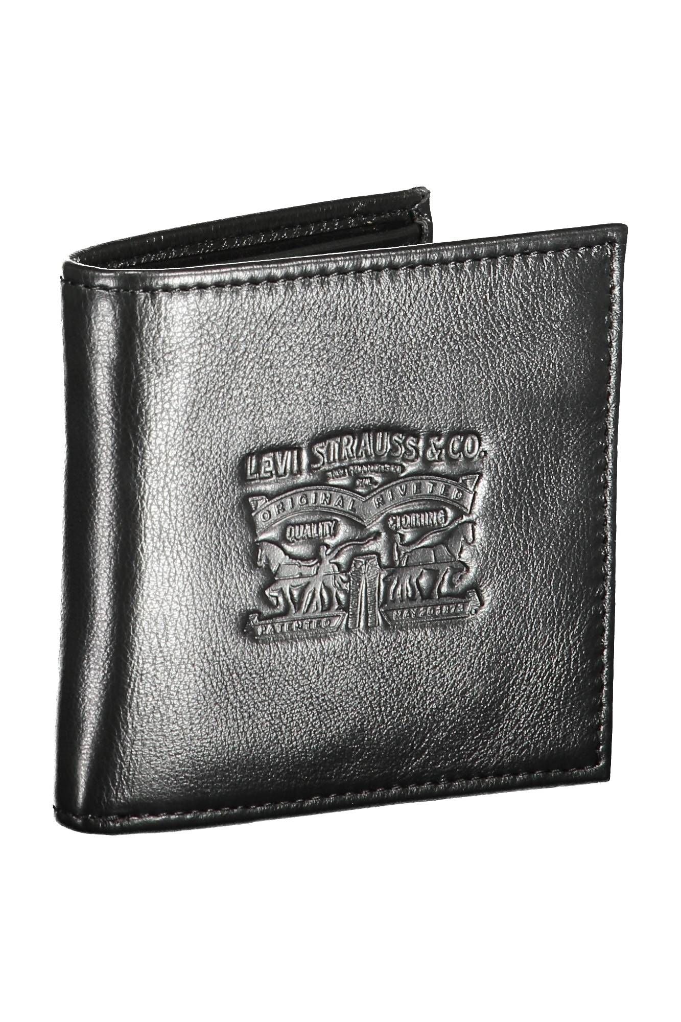 Sleek Black Leather Wallet with Coin Purse