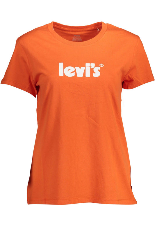 Chic Orange Logo Print Tee