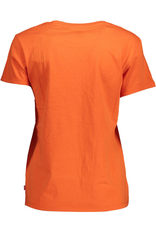 Chic Orange Logo Print Tee