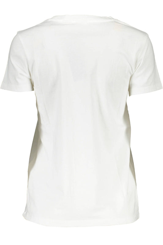 Chic White Cotton Logo Tee