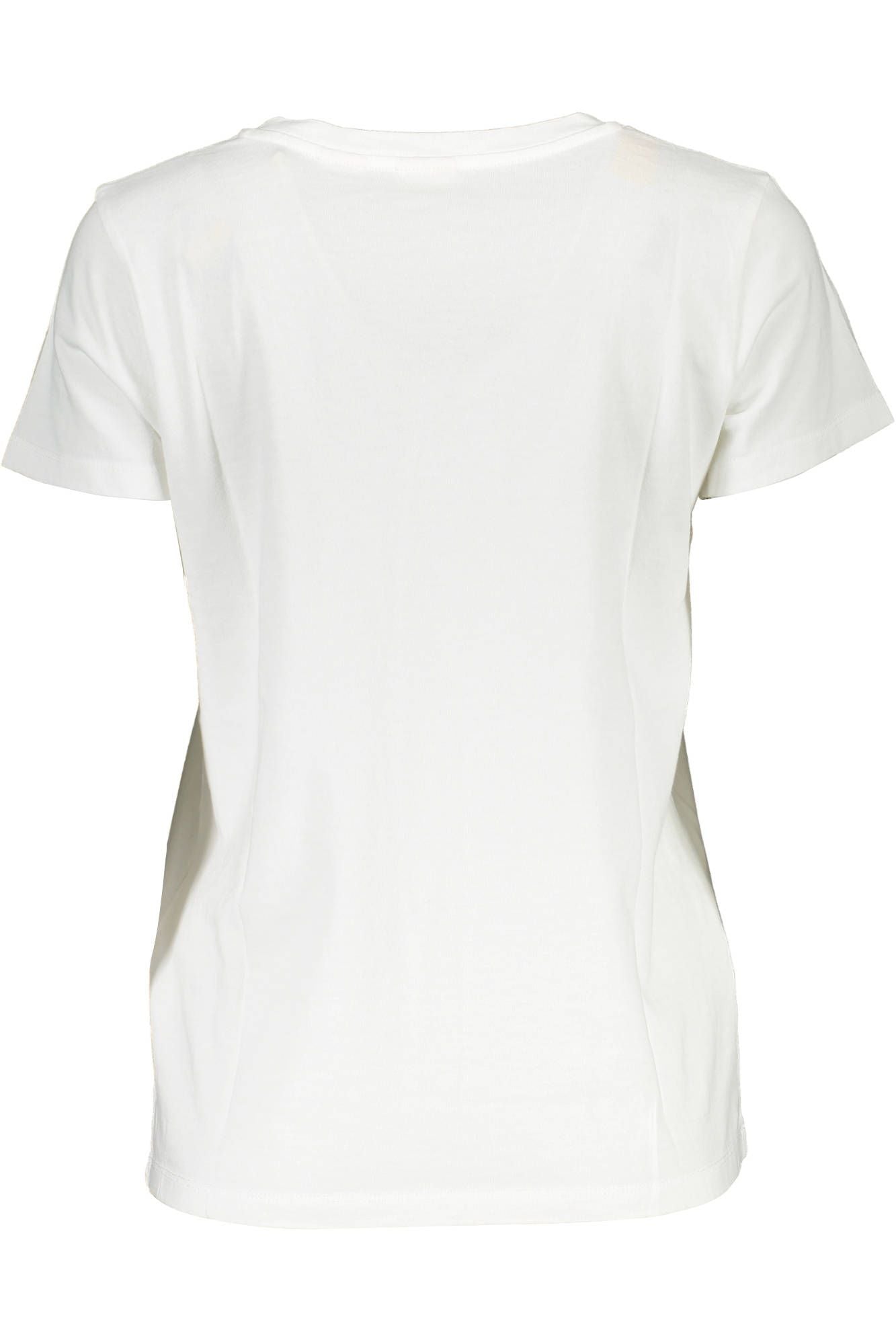 Chic White V-Neck Logo Tee