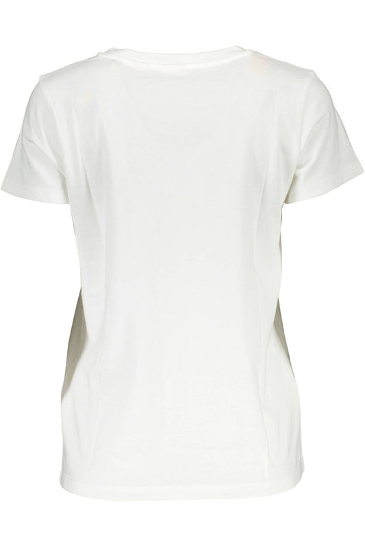 Chic White V-Neck Logo Tee